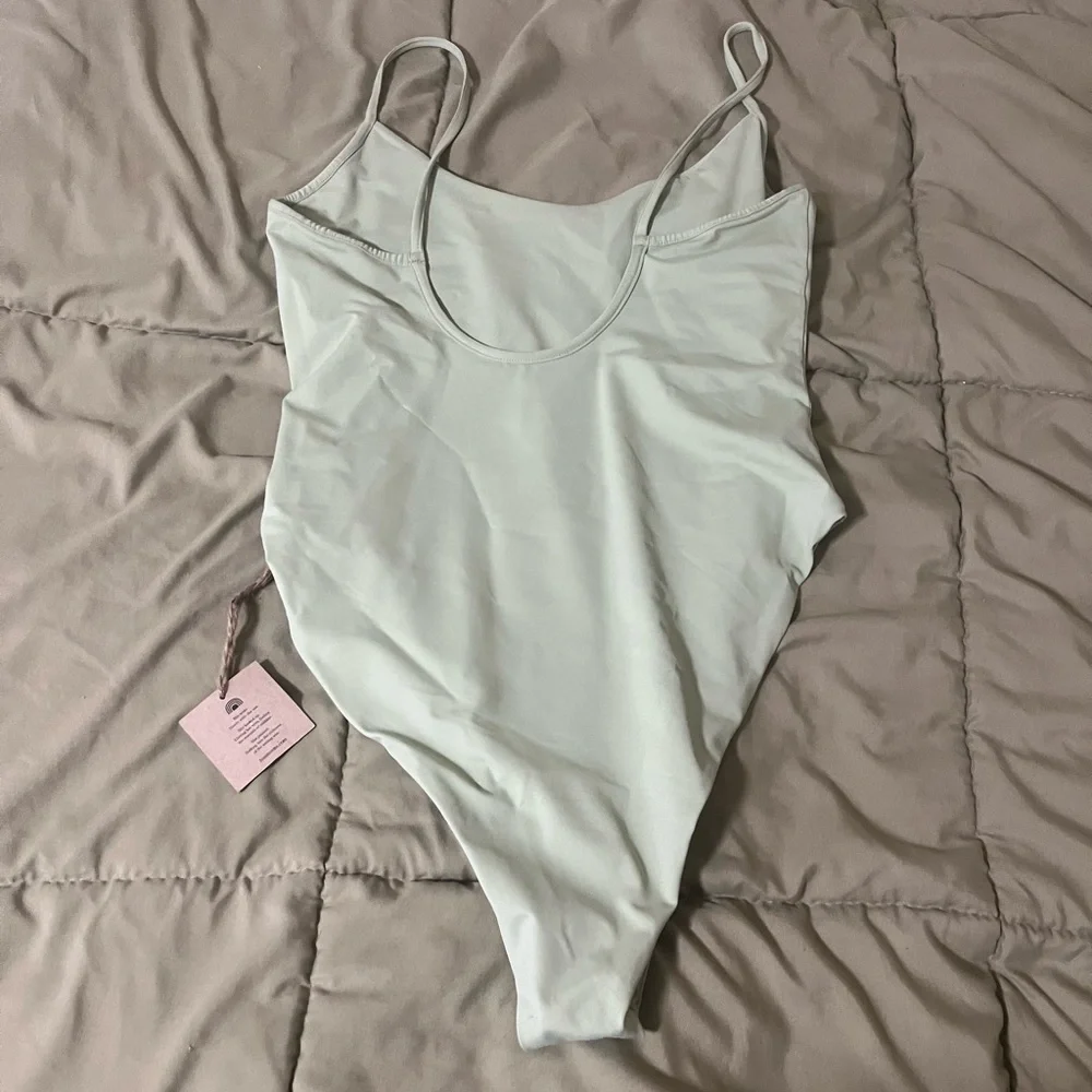 Free People Toast Swim Solid High Cut One Piece Green - Picture 4 of 5